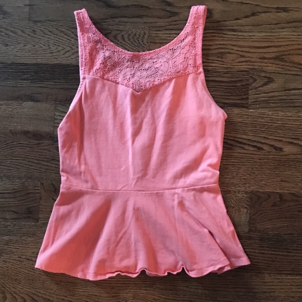 Coral Peplum tank top